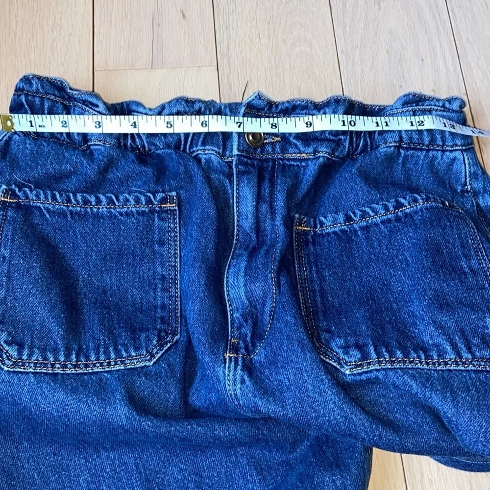 Zara Baggy Paperbag jeans with front patch pockets size 6, EUC